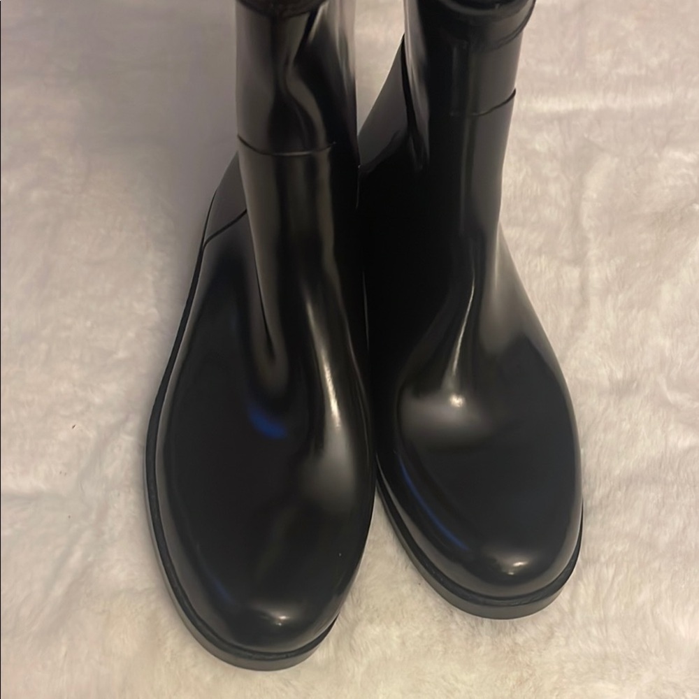 COACH TARA Black Rain rubber Boots with turn lock detail - Picture 12 of 12